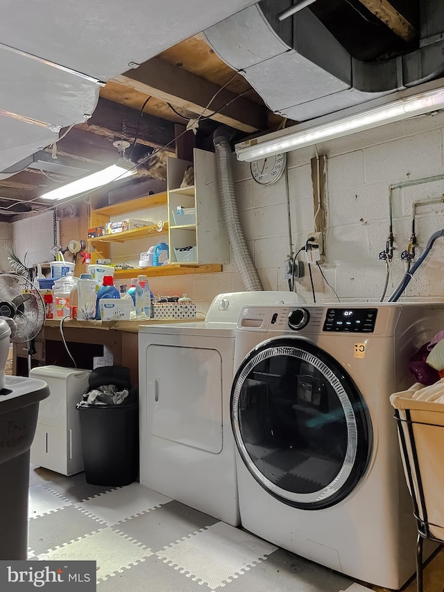 laundry room featuring washing machine and dryer