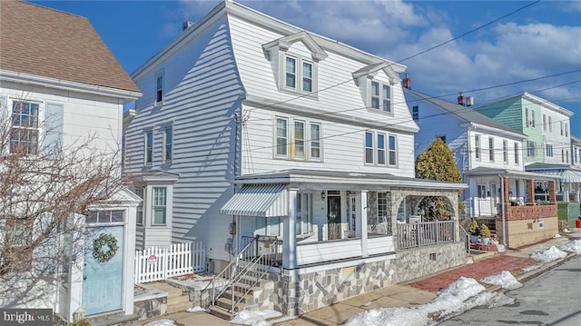 view of front of property with a porch