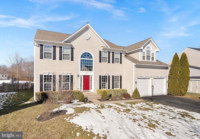 view of front of house with a garage