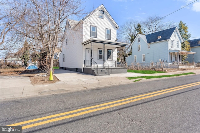 front facade with covered porch