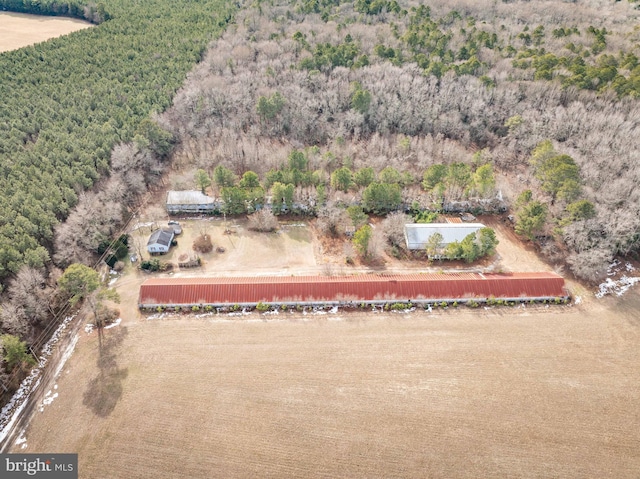 aerial view featuring a rural view