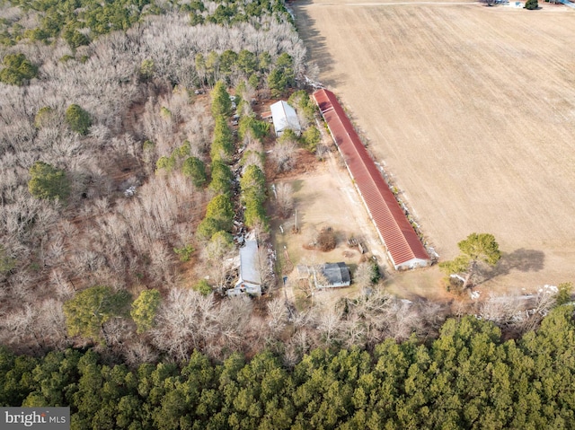 bird's eye view with a rural view