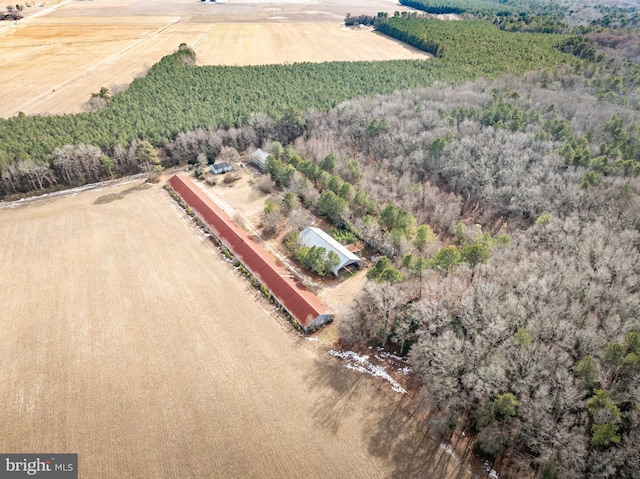 drone / aerial view with a rural view