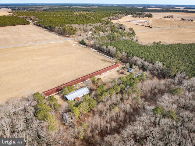 bird's eye view featuring a rural view