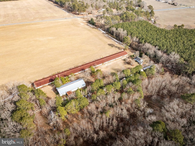 drone / aerial view featuring a rural view