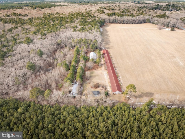 bird's eye view featuring a rural view