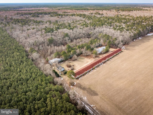 aerial view featuring a rural view