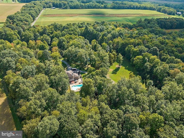 aerial view featuring a rural view