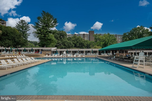 pool featuring a patio