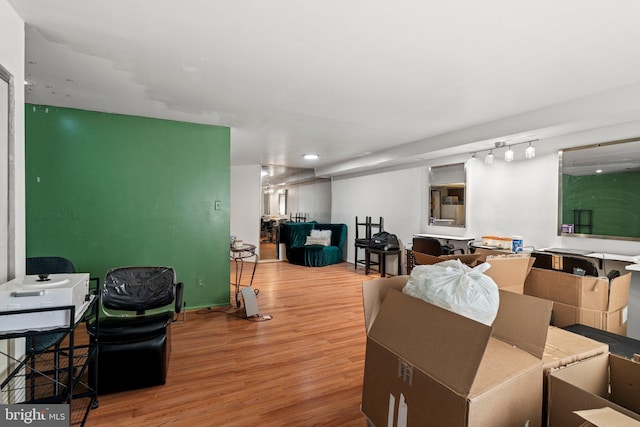 living room featuring wood-type flooring