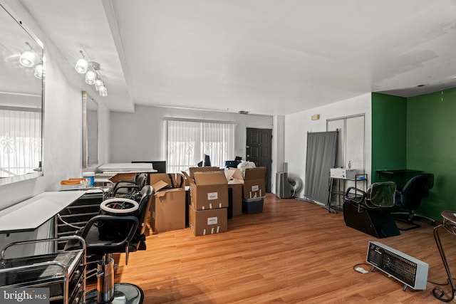 interior space featuring a healthy amount of sunlight and light hardwood / wood-style flooring