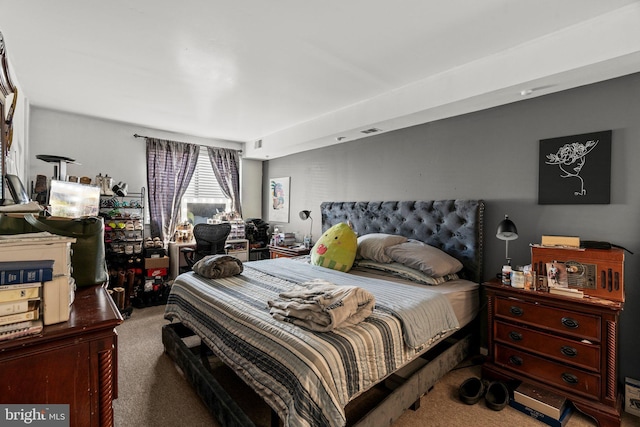 view of carpeted bedroom