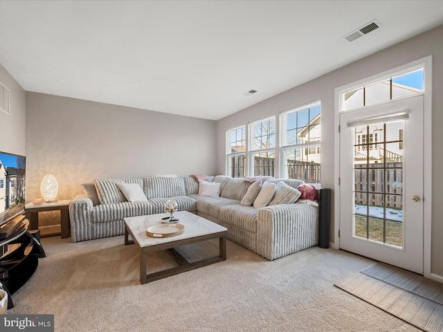 view of carpeted living room