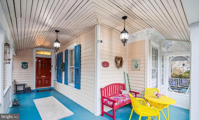 entrance to property with a porch