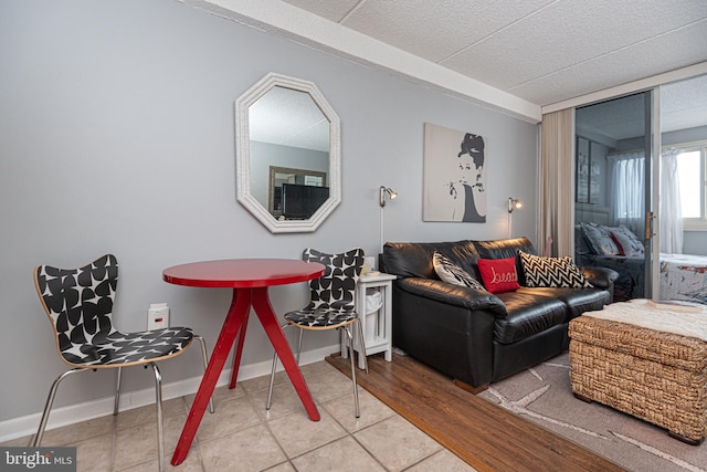 view of tiled living room