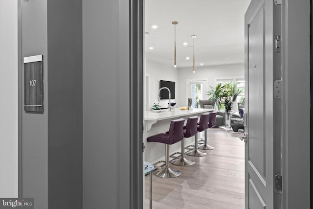 kitchen featuring light hardwood / wood-style floors