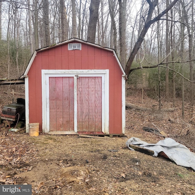 view of shed