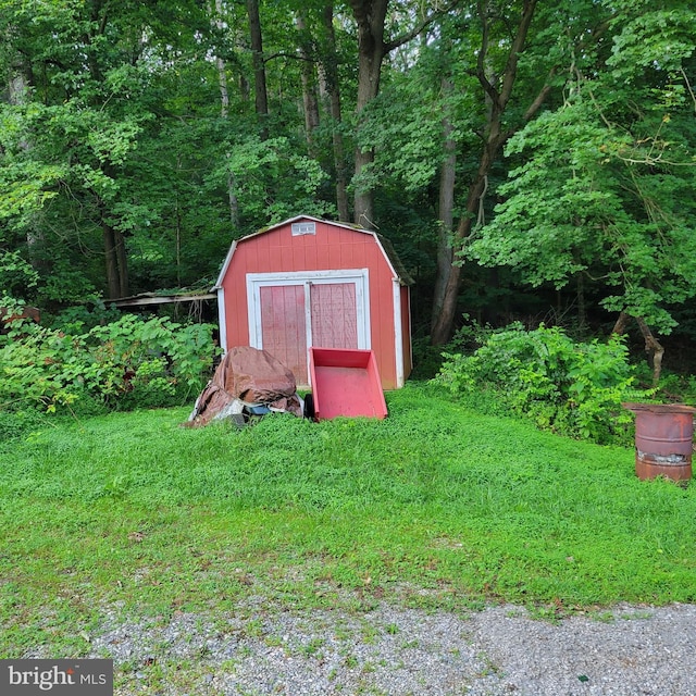 view of shed