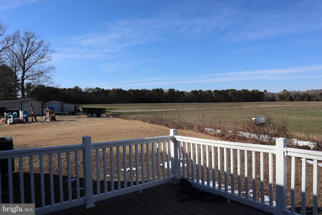 deck with a rural view