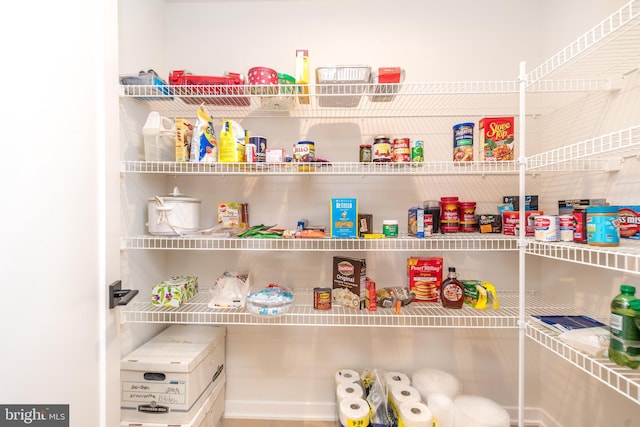 view of pantry