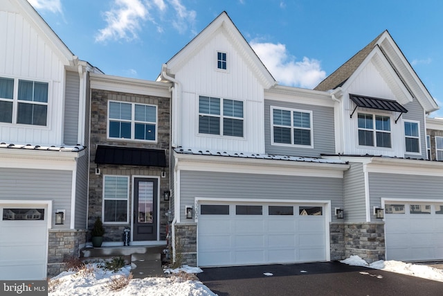 view of property featuring a garage