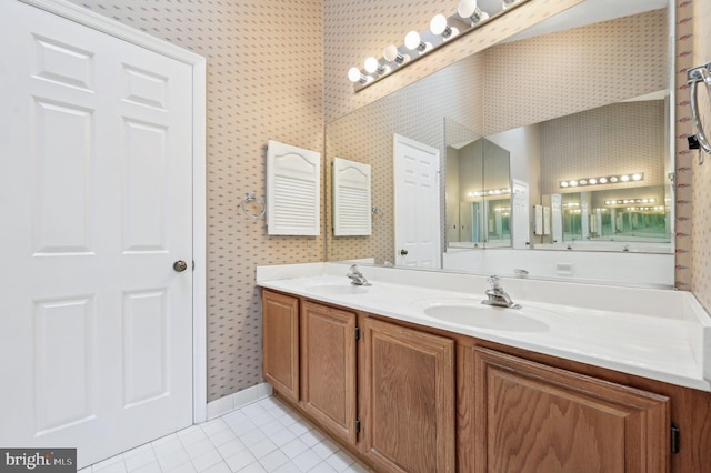 bathroom featuring vanity and tile patterned floors