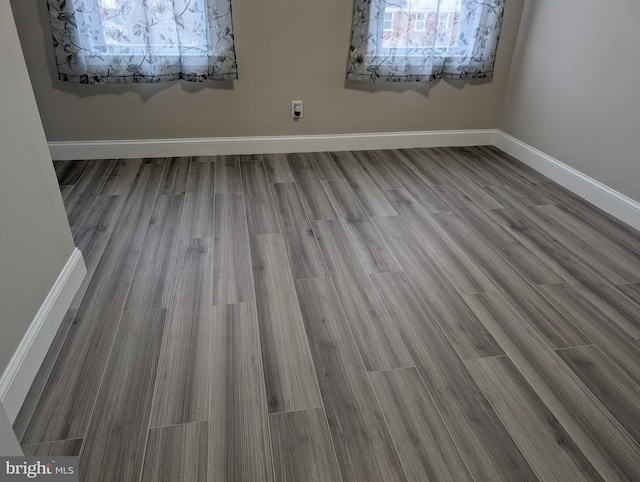 empty room featuring wood-type flooring