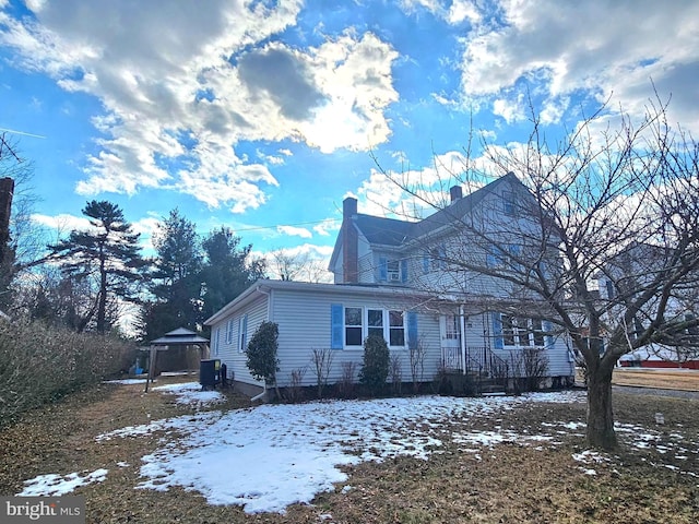 26 Market Ln, Greenwich, NJ 08323 - snow covered property with a gazebo