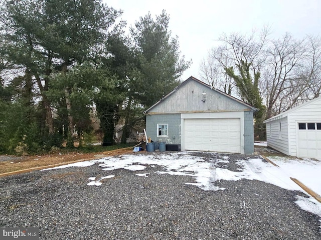 view of garage