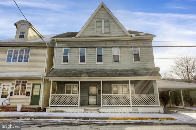 multi unit property with a porch