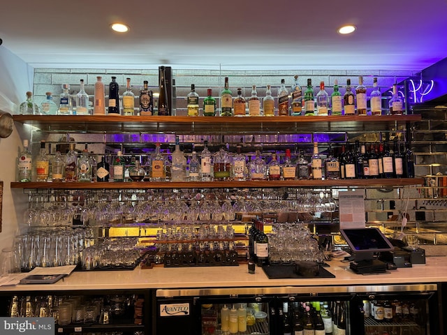 view of bar