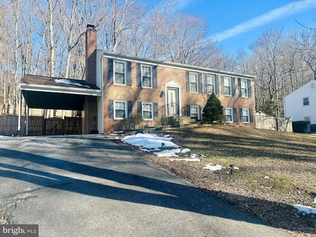 view of front of house with a carport