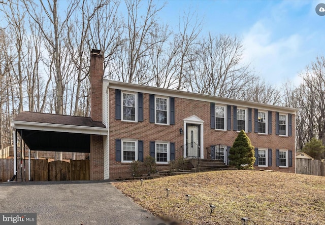 view of front of house featuring a carport