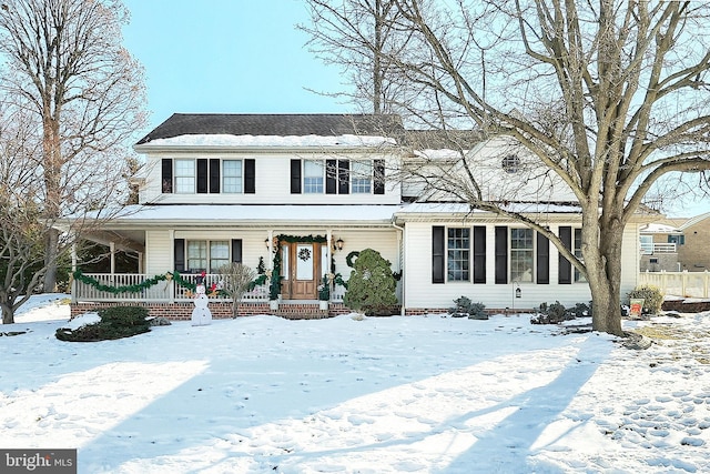 view of front of property with covered porch