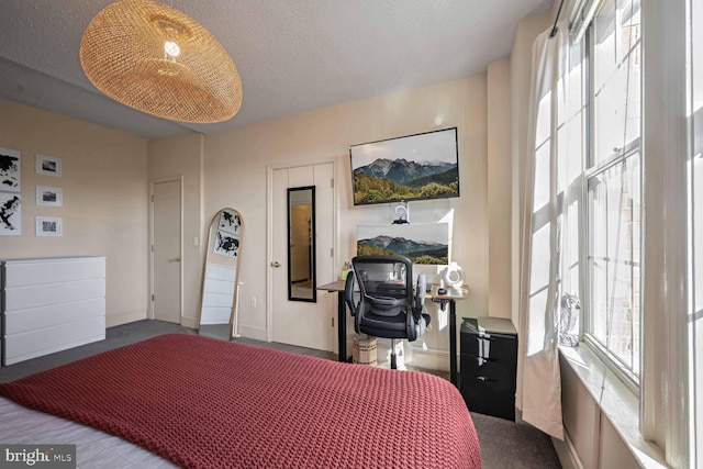 bedroom featuring a textured ceiling