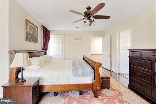 bedroom with light wood-type flooring