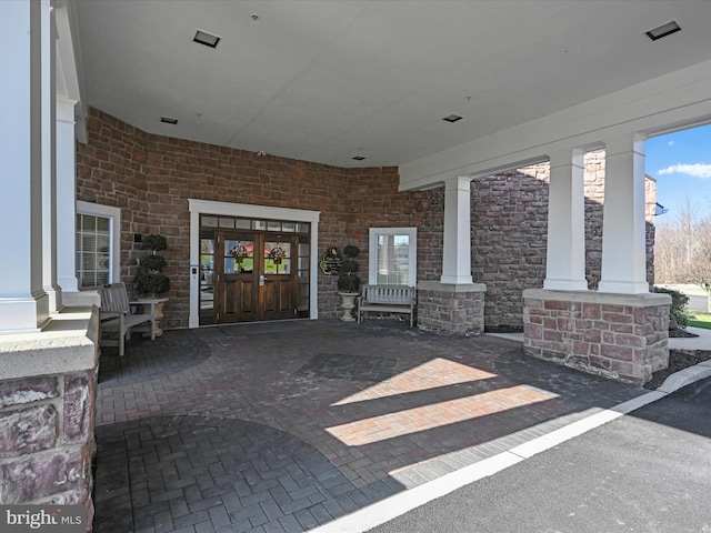 view of patio / terrace featuring french doors