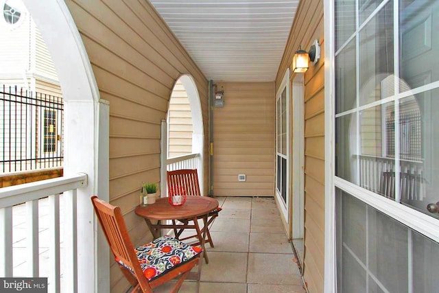 balcony featuring a porch