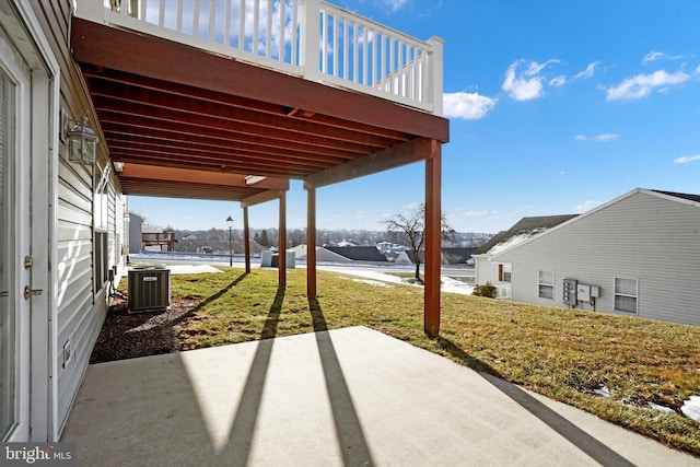 view of patio / terrace featuring central AC