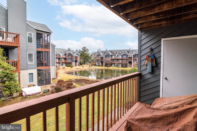 balcony with a water view