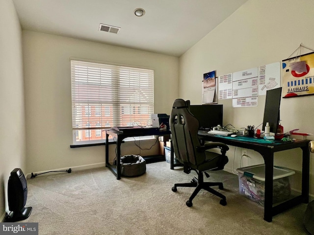 view of carpeted office