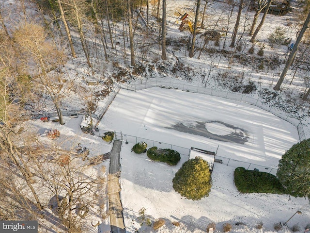 view of snowy aerial view