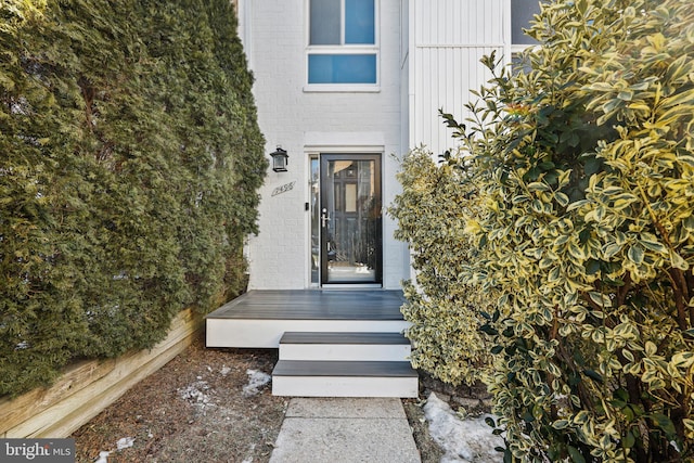 view of doorway to property