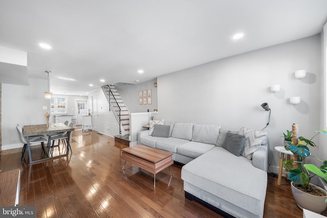 living room featuring hardwood / wood-style floors