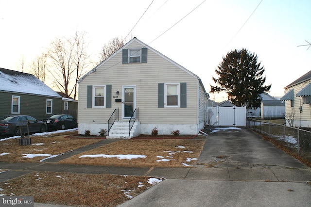 view of bungalow-style home