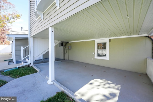 view of patio with a carport