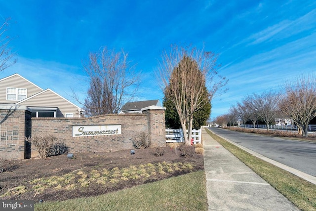 view of community sign