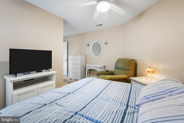 bedroom featuring ceiling fan