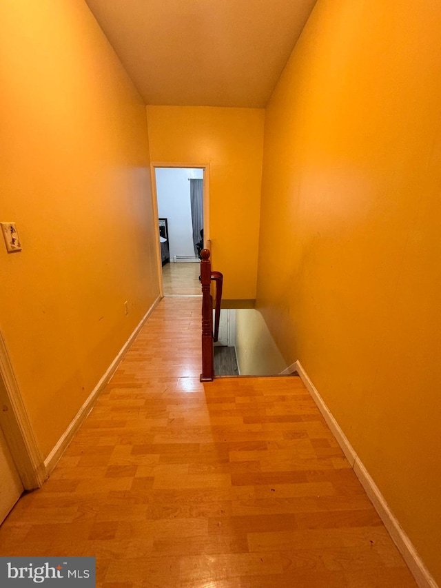 hallway featuring wood-type flooring