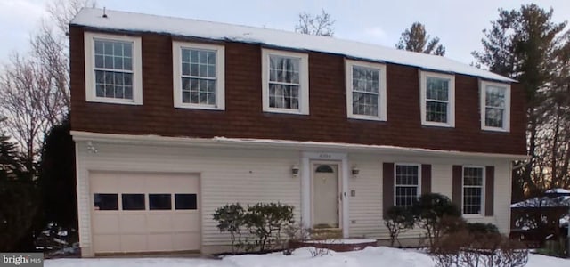 view of front facade featuring a garage